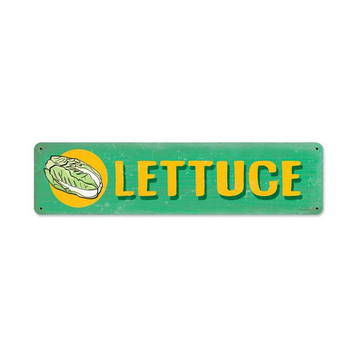 Retro Lettuce Metal Sign 20 x 5 Inches