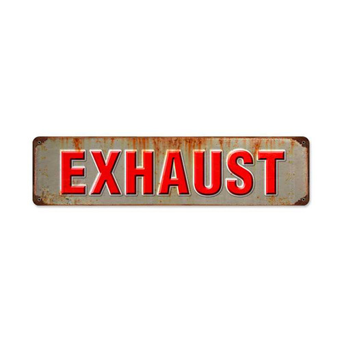 Retro Exhaust Metal Sign 20 x 5 Inches