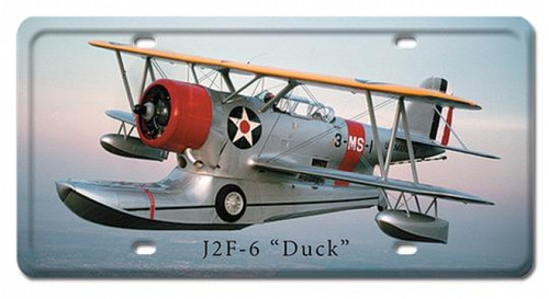 Vintage J2F-6 Duck License Plate 6 x 12 Inches