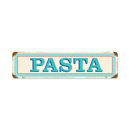 Blue Pasta Vintage Metal Sign 20 x 5 Inches