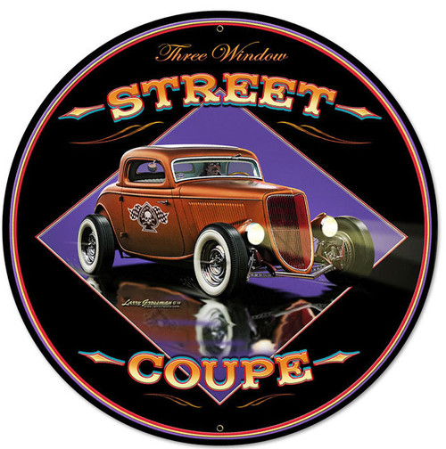 Street Coupe Round Metal Sign 28 x 28 Inches