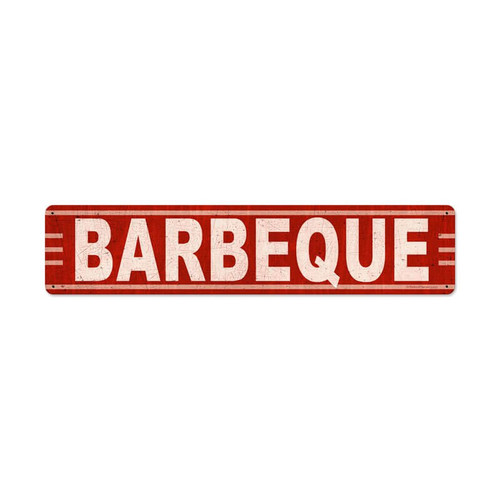 Barbeque Metal Sign 28 x 6 Inches