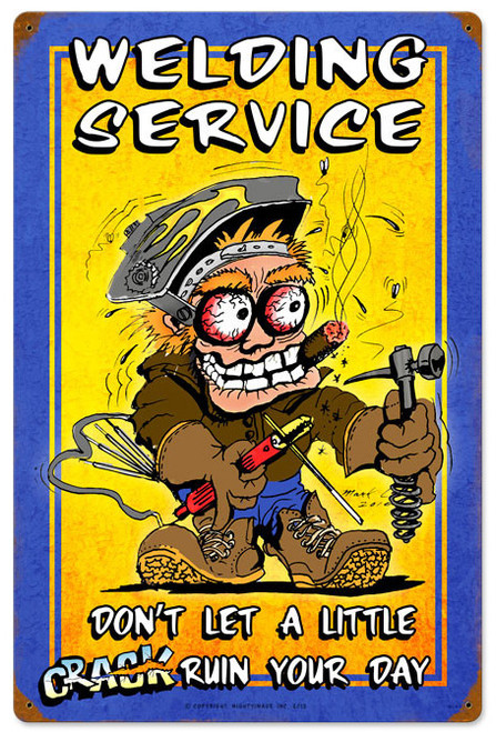Welding Service Vintage Metal Sign 16 x 24 Inches