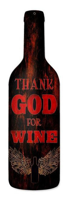 Thank God Custom Shape Metal Sign 8 x 26 Inches