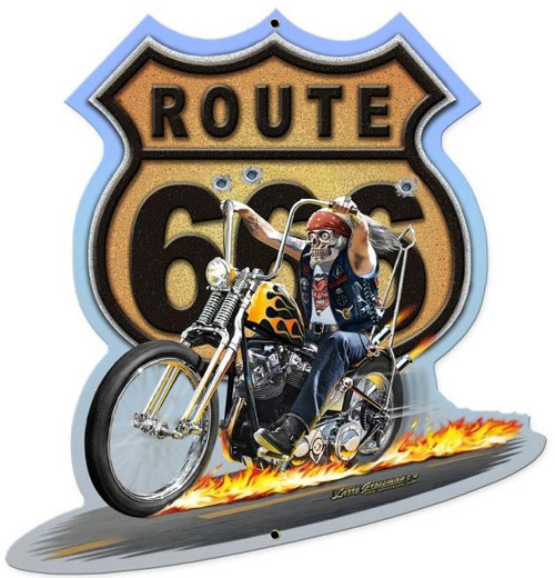 Route 666 Custom Shape Metal 11 x 12 Inches