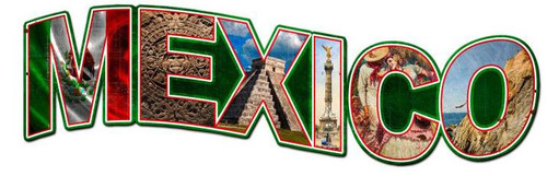Mexico Landmarks Custom Metal Shape Sign 28 x 9 Inches