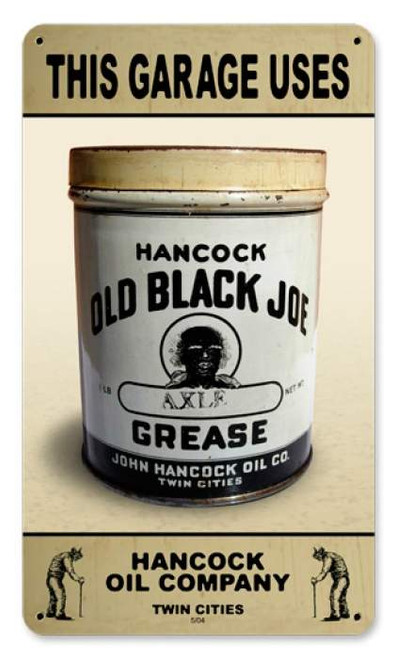 Vintage Hancock Axel Grease Metal Sign 8 x 14 Inches