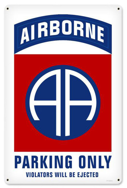Retro 82nd Airborne Parking Metal Sign 12 x 18 Inches