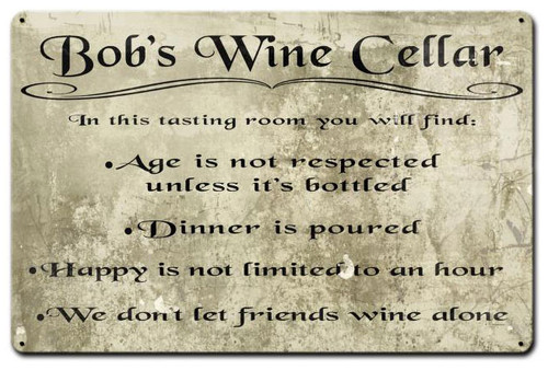 Wine Cellar Personalized Sign 18 x 12 Inches