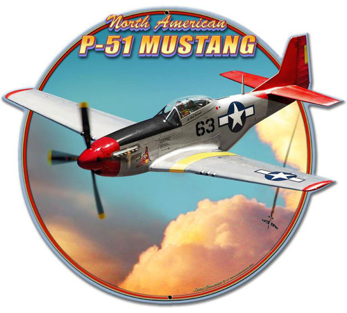 P51 Mustang Plasma  Custom Shape Metal Sign 16 x 16 Inches