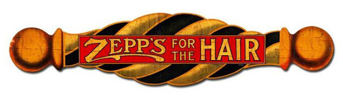 Zepps For The Hair Vintage Metal Sign 28  x 7 Inches