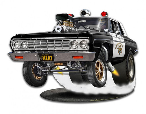 1964 Mo-power Cop Car Metal Sign 15 x 11 Inches