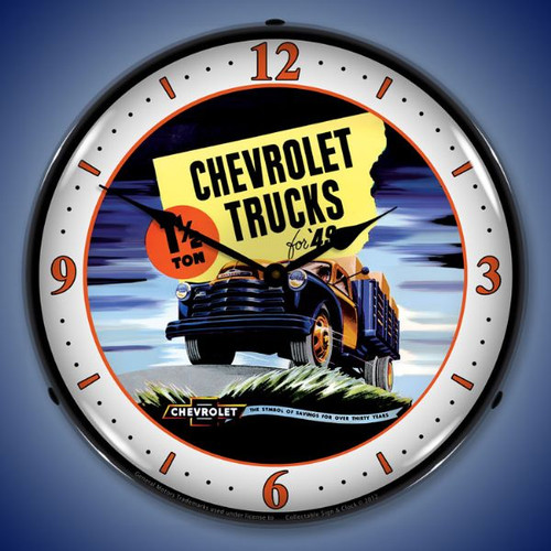 1949 Chevrolet Truck Lighted Wall Clock 14 x 14 Inches