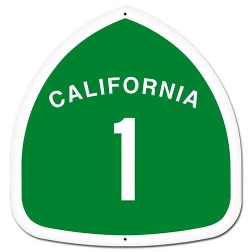 Retro California Custom Shape Metal Sign 16 x 16 Inches