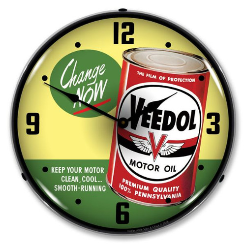 Veedol Change Oil Now Wall Clock 14 x 14 Inches