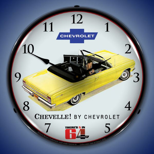 1964  Chevelle Convertible Lighted Wall Clock 14 x 14 Inches