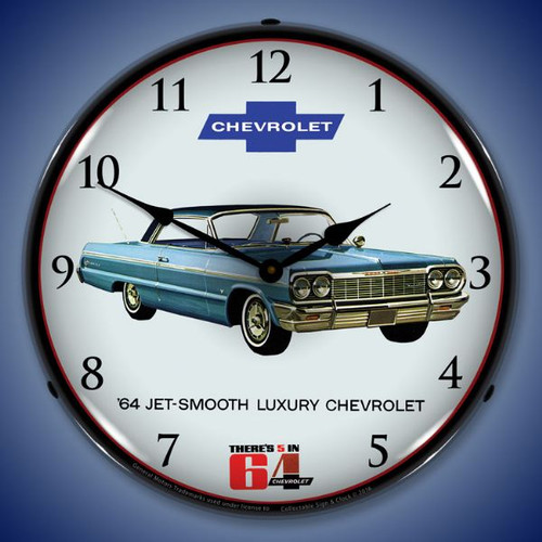 1964 Impala Lighted Wall Clock 14 x 14 Inches