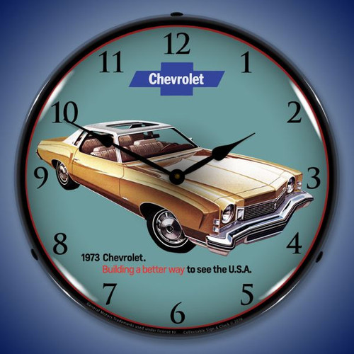 1973 Monte Carlo Lighted Wall Clock 14 x 14 Inches