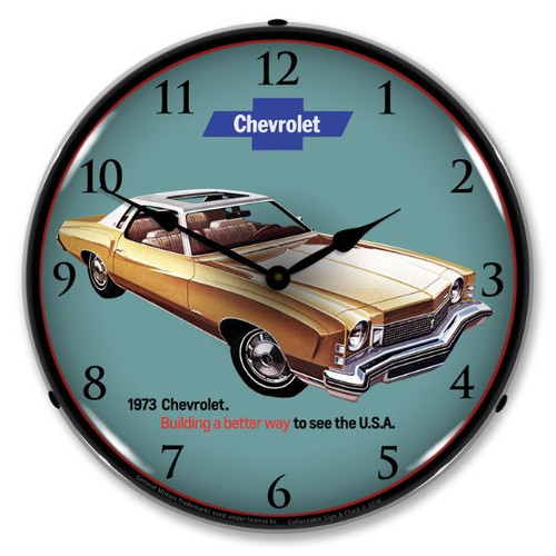 1973 Monte Carlo Lighted Wall Clock 14 x 14 Inches