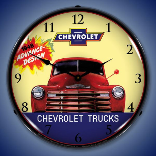 1948 Chevrolet Truck Lighted Wall Clock 14 x 14 Inches
