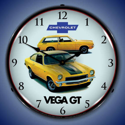 1971 Vega GT Lighted Wall Clock 14 x 14 Inches