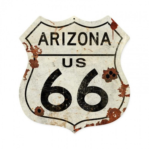 Arizona US 66 Metal Sign  28 x 28 Inches