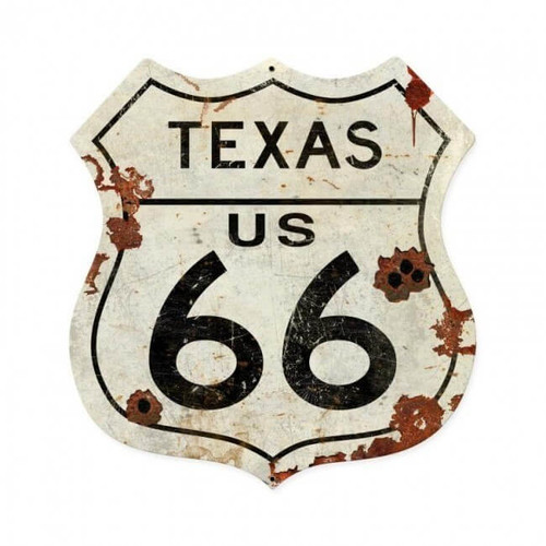 Texas US 66 Shield  Metal Sign  28 x 28 Inches