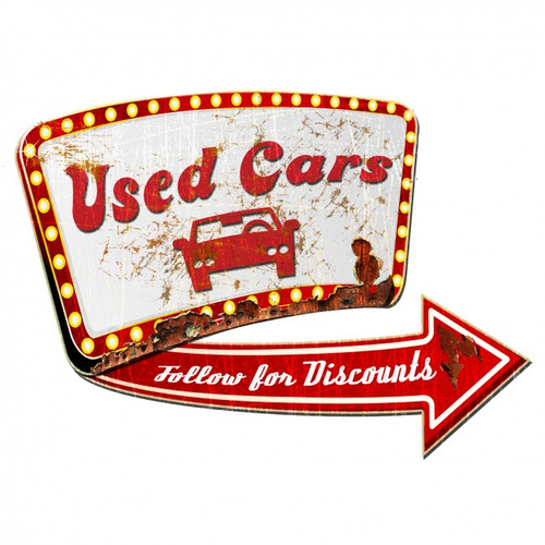 Used Car 3-D Metal Sign 24 x 24 Inches