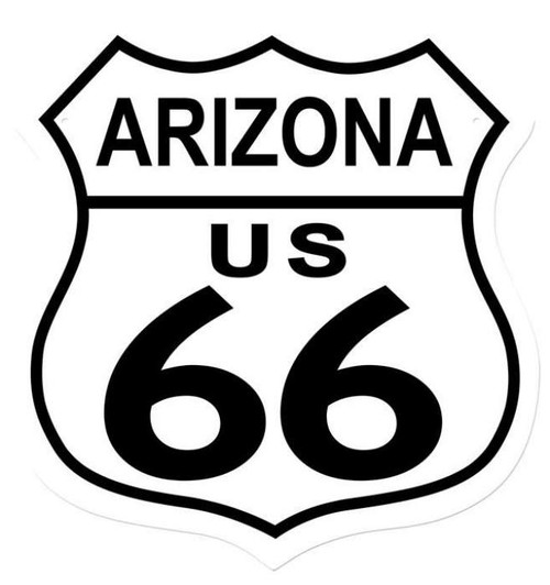 Retro Route 66 Arizona Shield Metal Sign 15 x 15 Inches