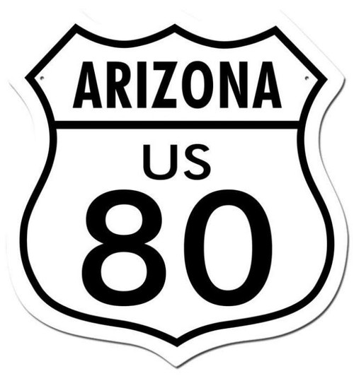 Retro Route 80 Arizona Shield Metal Sign 15 x 15 Inches