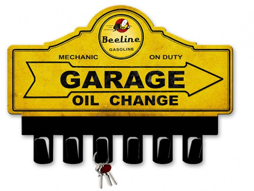 Beeline Gasoline Metal Key Hanger 14 x 10 Inches