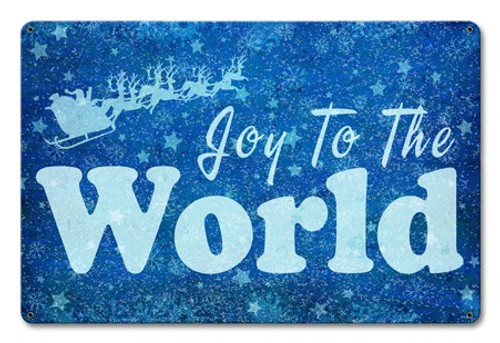 Joy To The World Metal Sign 18 x 12 Inches