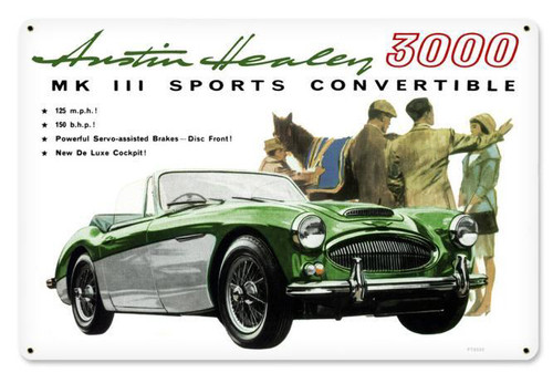 Austin Healey 3000 Metal Sign 18 x 12 Inches