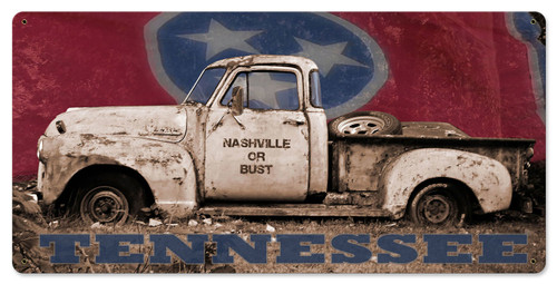 Nob Truck Flag Metal Sign 24 x 12 Inches