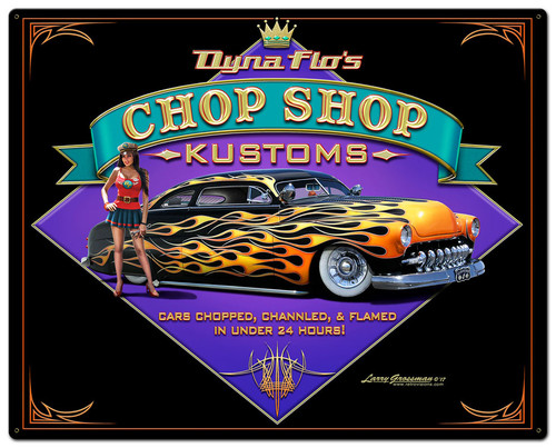 Dyna Flos Kustom Shop Metal Sign 24 x 30 Inches