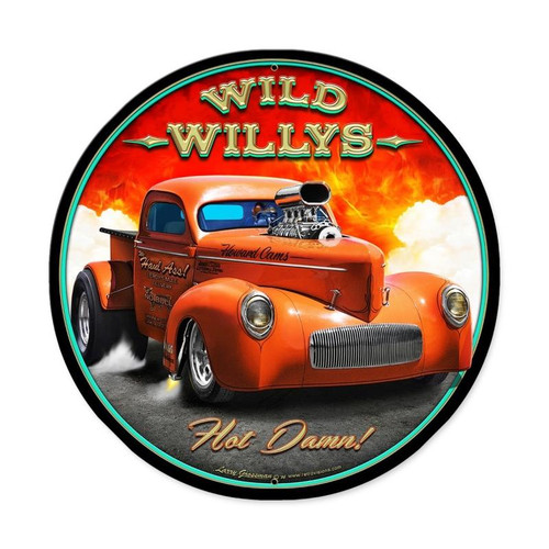 Wild Willys Metal Sign 28 x 28 Inches