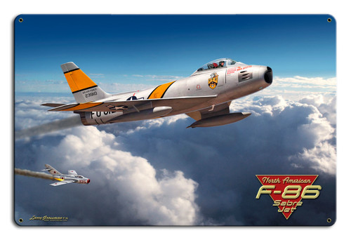 F-86 Saber Jet 18x12 Metal Sign 18 x 12 Inches