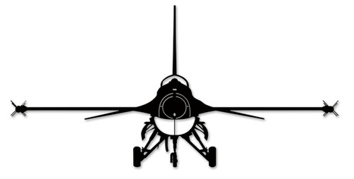 F-16 Silhouette Metal Sign 40 x 20 Inches