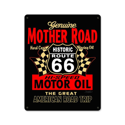 Mother Road Motor Oil Metal Sign 12 x 15 Inches