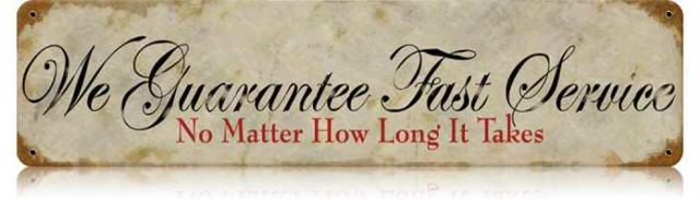 Retro Fast Service Metal Sign 20 x 5 inches