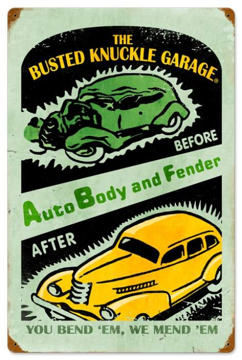 Retro Auto Repair Metal Sign 16 x 24 Inches