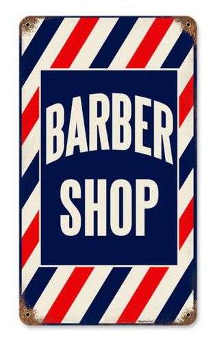 Barber Shop Metal Sign 14 x 8 Inches