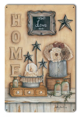 Home Love Metal Sign 12 x 18 Inches