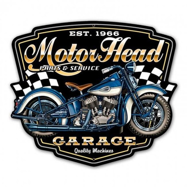 Motorhead Garage Metal Sign 16 x 14 Inches