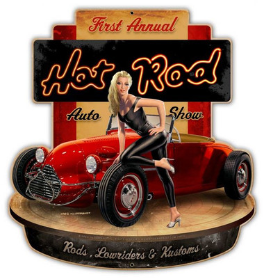 Hot Rod Show Metal Sign 23 x 24 Inches