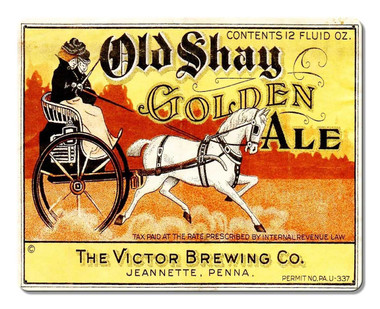 Old Shay De Luxe Beer-Ale サイン Old Shay Golden Ale Metal Sign 15 x 12 Inches