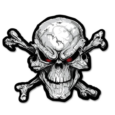 angry skull tattoo