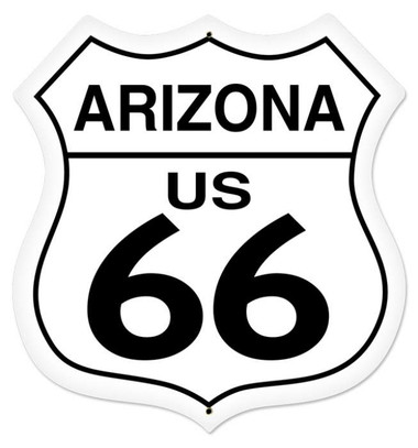 Retro Arizona Route 66 Shield Metal Sign 28 x 28 Inches