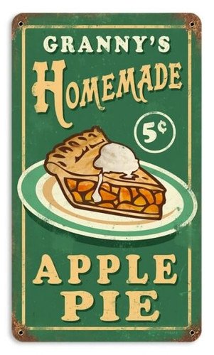 Vintage Granny's Apple Pie Metal Sign 8×14 | American-Made Steel