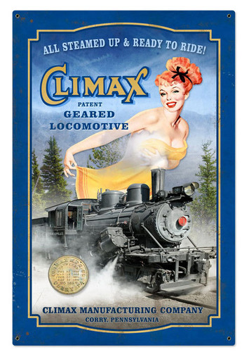 Vintage Climax Metal Sign 24×36 | Large Format Railroad Advertising ...